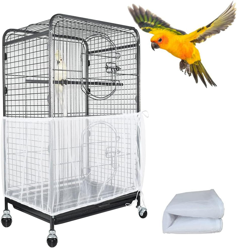 ASOCEA Extra Large Bird Cage Seed Catcher Guard Universal Birdcage - White