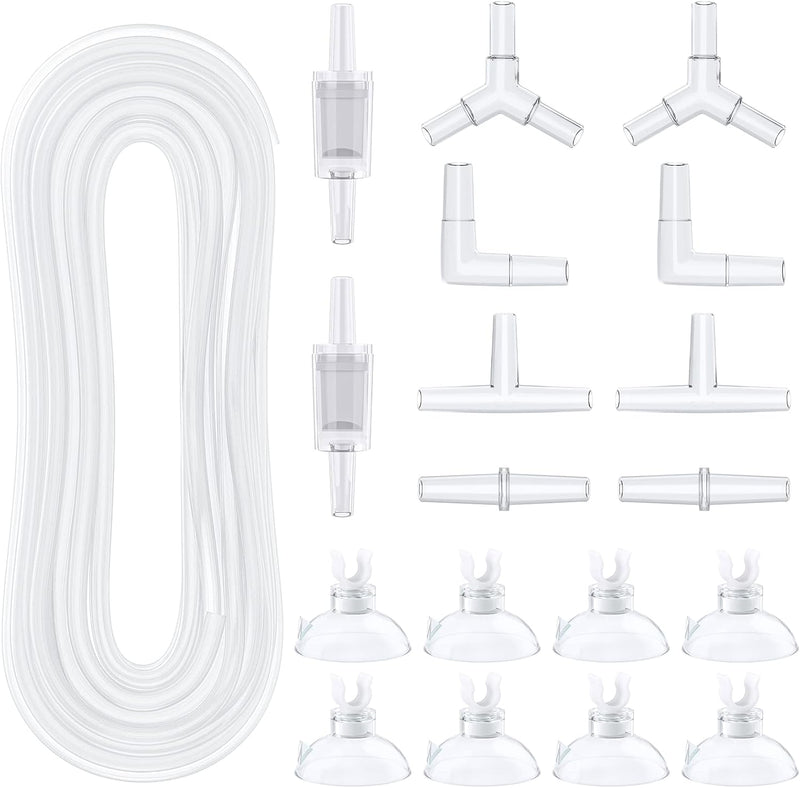 Pawfly 25 Feet Black Airline Tubing Standard Aquarium Air Pump - Clear