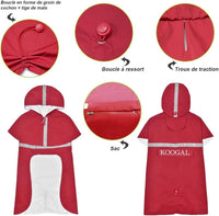 Dog Raincoat Waterproof Hooded, Medium Dogs - Red / 2XL-Fit for 20 to 33 pounds - image 2