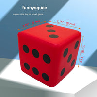 funnysquee 3.15 inch foam dice toy with large numbers, Fortunate Red - view 11