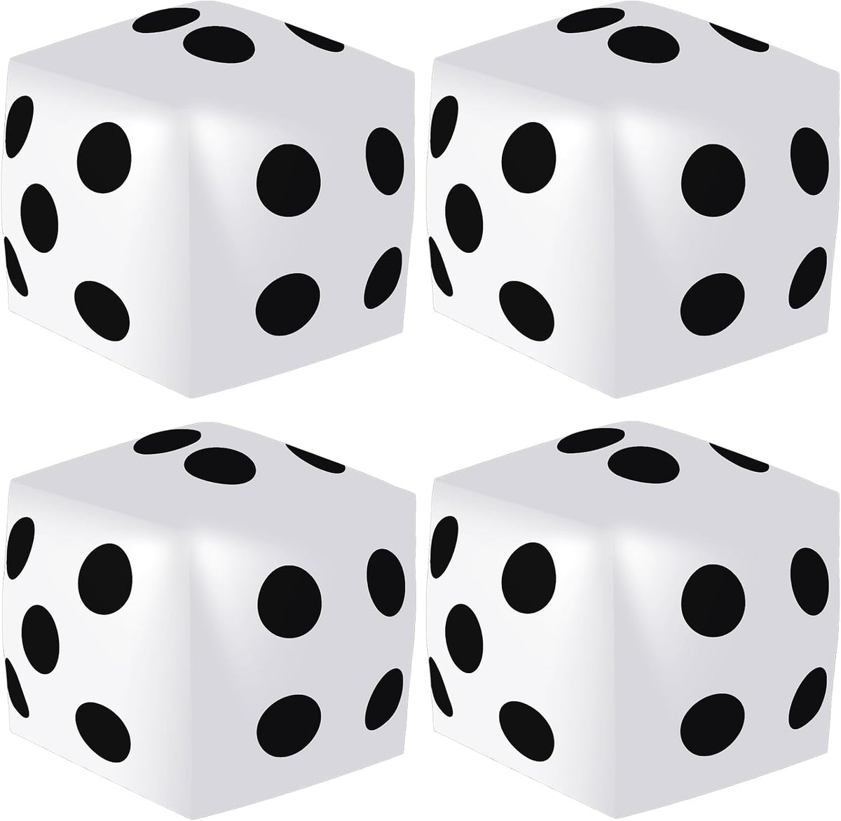 Mototo 4 pack jumbo inflatable dice in red, white, black and blue - view 3