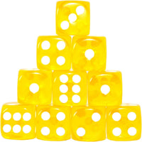 SmartDealsPro 10-Pack D6 Six Sided 16mm Transparent Dice Die for DND - Yellow Translucent - image 3