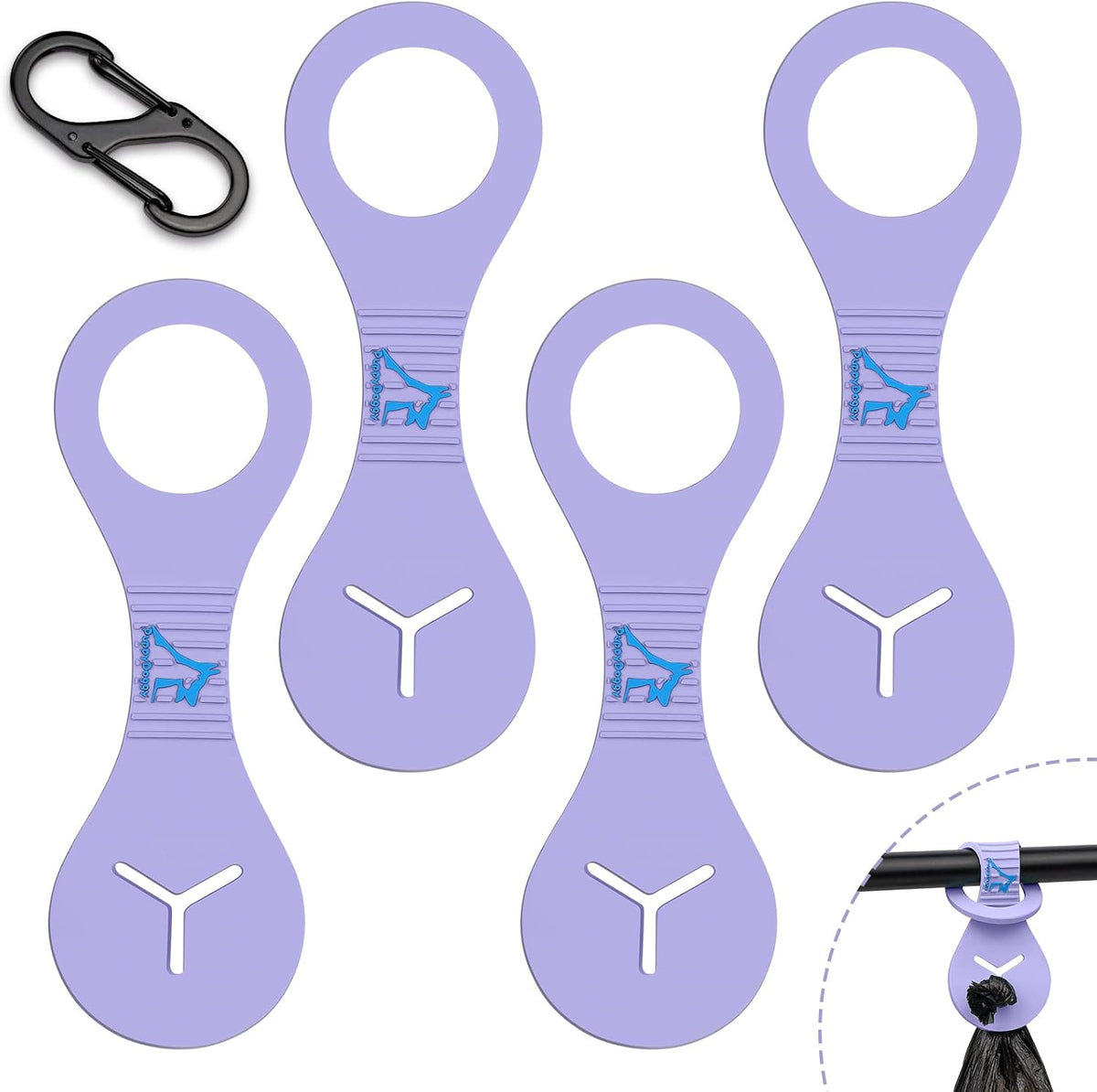 Dog Poop Bag Holder for Leash Waste Bag Carrier Dog Poop Bag - Purple