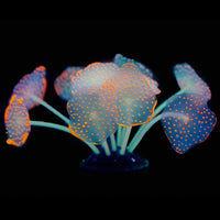 Uniclife Silicone Coral Plant Decorations Glowing Artificial Ornament - Orange / Coral