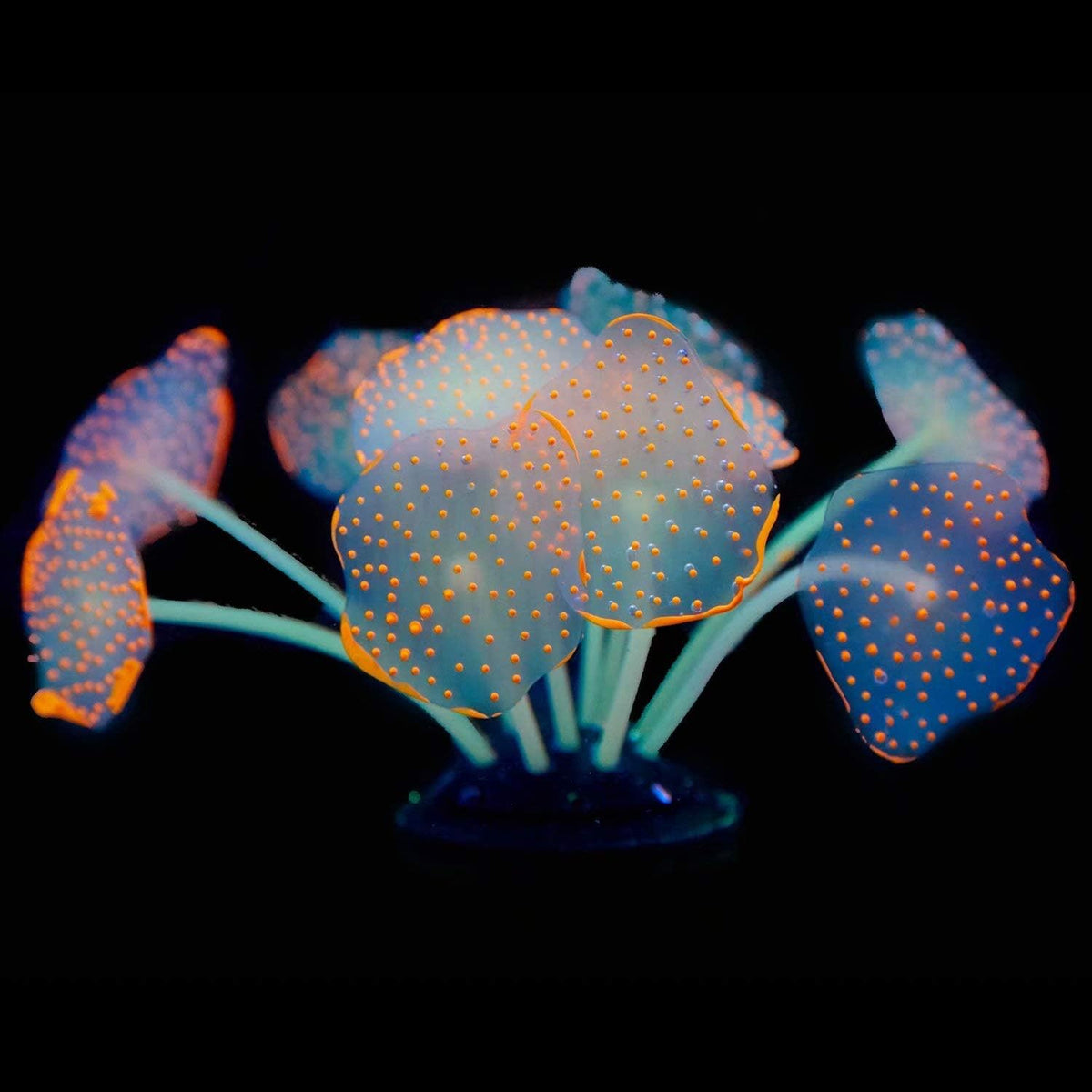 Uniclife Silicone Coral Plant Decorations Glowing Artificial Ornament - Orange / Coral
