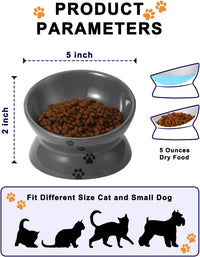 Y YHY Cat Bowl Anti Vomiting, Raised Food Bowls - 5 Inches / Grey - image 3