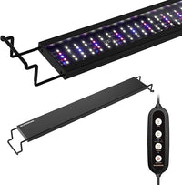 GLOWRIUM Aquarium Light, LED Freshwater Fish Tank Light with Timer, Full Spectrum Planted Aquarium Grow Lights with Daylight/Moonlight Mode, Brightness Adjustable, Auto On/Off (17-23 in)
