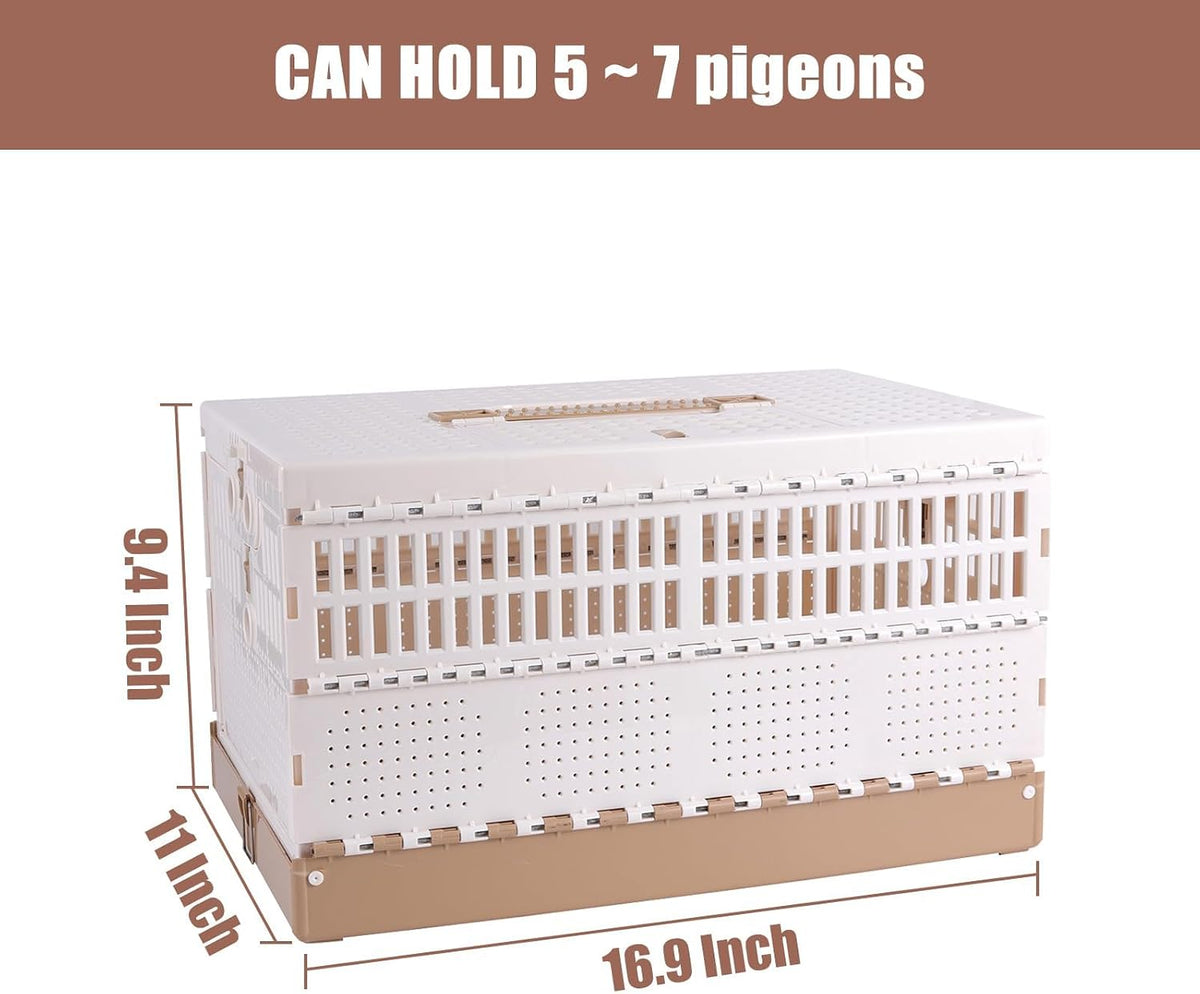 Plastic Foldable Pigeon Cage with Handle, S, Two Doors – Essentials for Birds - 16.9"L x 11.0"W x 9.4"H - image 2