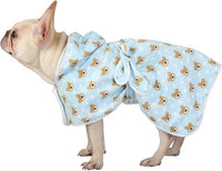 HDE Hooded Dog Bathrobe Quick Dry Towel Wrap for After Bath White - Medium / Teddy Bears - image 3