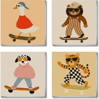 FQOVKYN 4 pack paint by number kit for kids with cute animal 8x8 canvases - view 3
