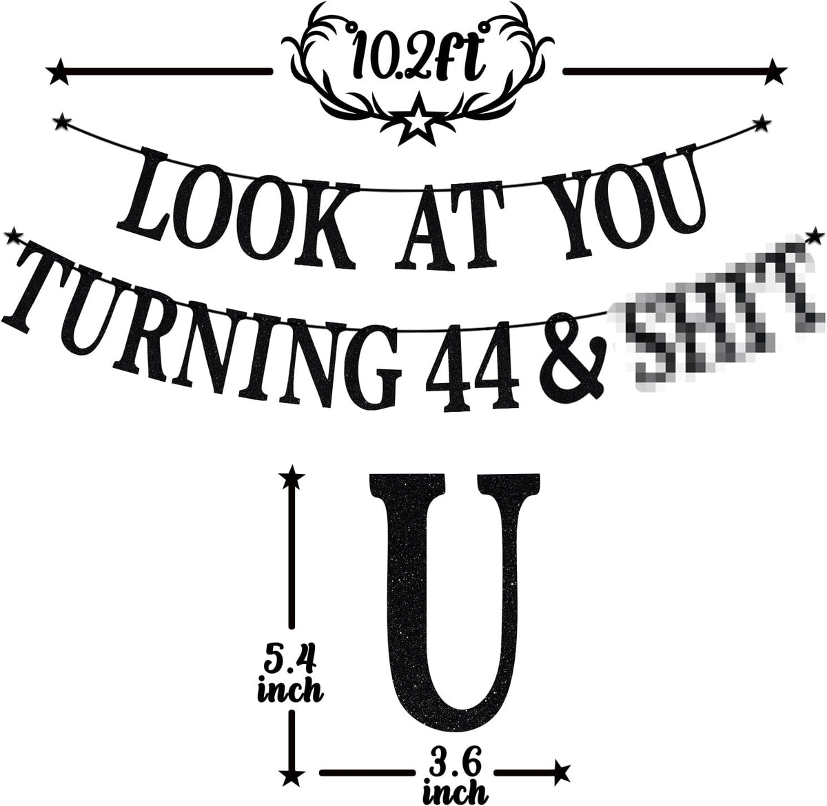 Black Glitter Look at You Turning 25 & Sh*t Banner - 44 - image 2