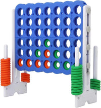 Height Adjustable Giant 4 Connect in a Row Game – Fun for Kids & Family - Blue/White