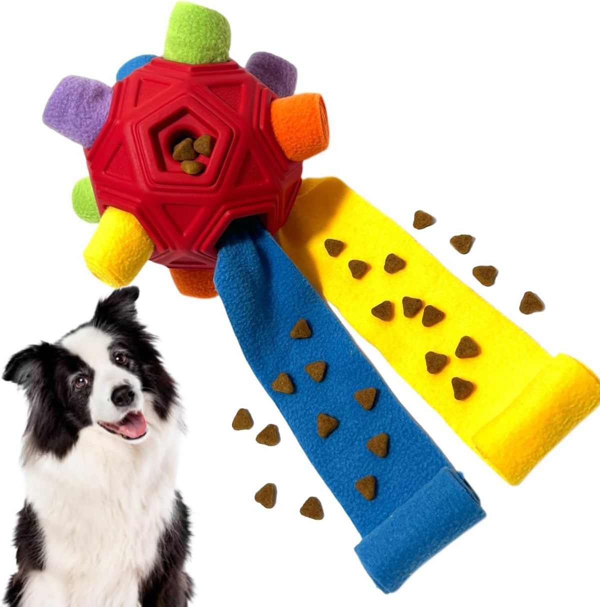 Interactive Snuffle Ball for Dog Toys Unbreakable Upgrade Ball Toy – Essentials for Dogs - Red Rainbow