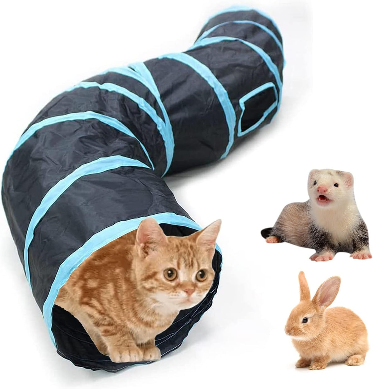 Bemodst Cat Tunnel for Indoor Cats - S-Type 2 Way