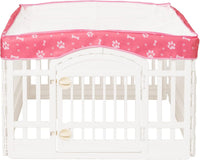Dog Playpen Mesh Top Cover for 36" Inch Pet Playpen with 4 Panels - Pink