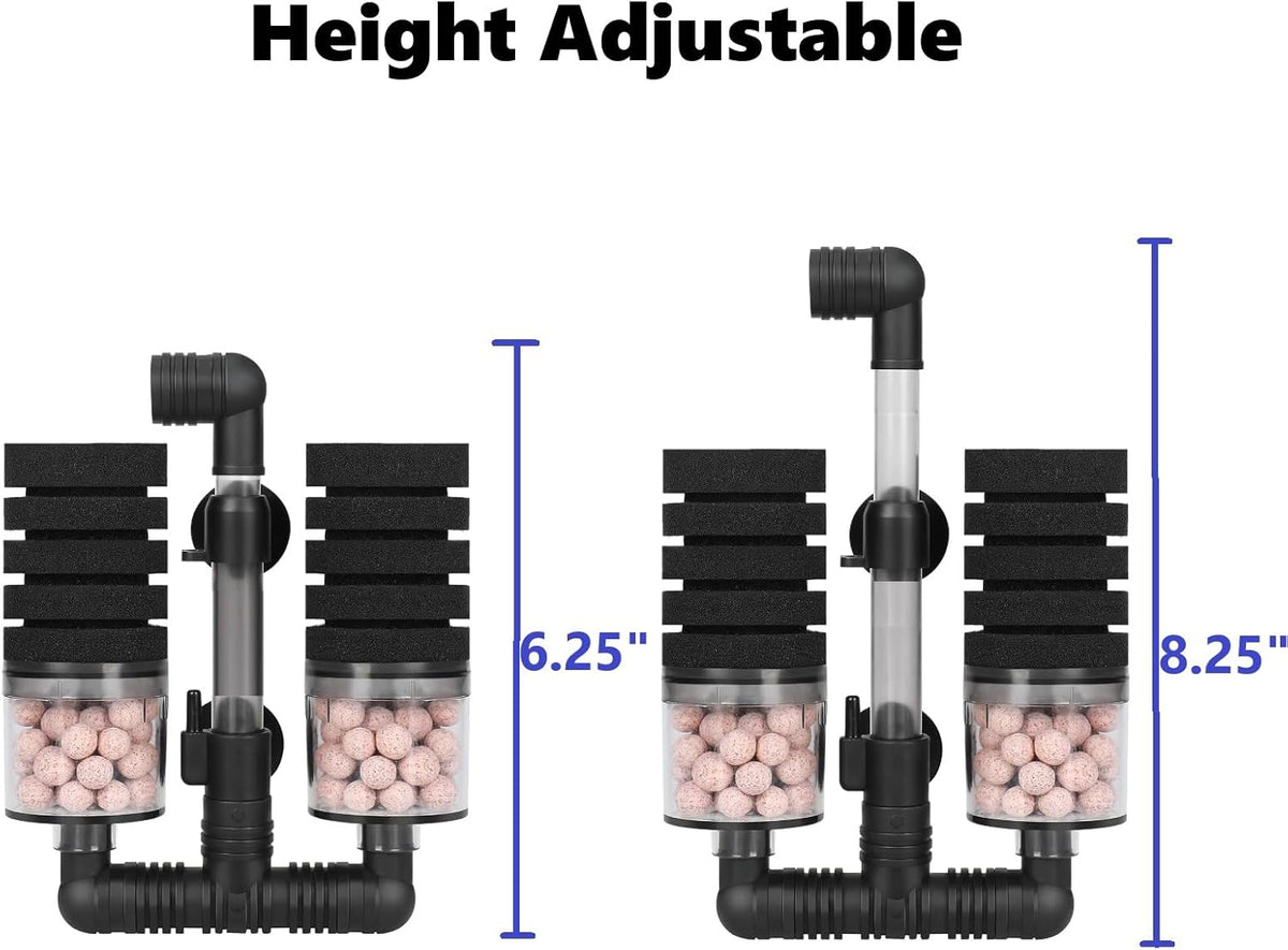 AQUANEAT Aquarium Air Powered Sponge Filter with Ceramic Media Balls - Small - image 3