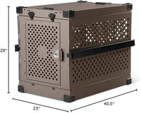 Impact Collapsible Dog Crate - Foldable Hard Crate for Large Dogs - Heavy Duty Travel Kennel with Powder-Coated Aluminum - Quick Setup for Indoor & Outdoor (Gray, 40" (40.5" L x 23" W x 29" H))