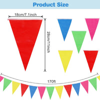 RUBFAC 170ft 120pcs Red White Striped Pennant Banner – Fun for Kids & Family - multicolor / 3400ft - image 2