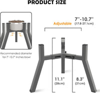 SHAINFUN Grey Metal Stand for Large Dogs - Height: 11.1", Width: 7-10.6" / Grey-FM - image 3