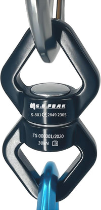 S.E.PEAK black anodized aluminum 35kN swing swivel with 360 degree rotation - view 22