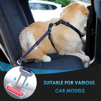 SlowTon Dog Seat Belt for Car - F.Blue / Medium/Large (Headrest + Clip) - image 3