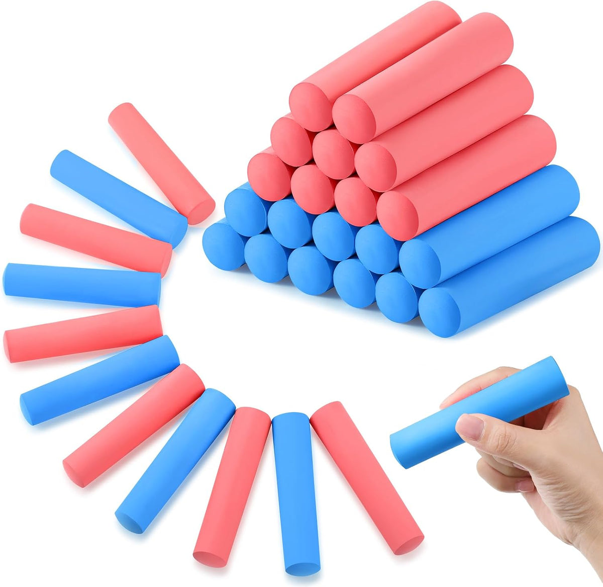 Fulmoon 40 pieces jumbo round white sidewalk chalk for kids - view 8