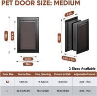 Large Dog Door for Wall, 3-Flap Insulated, All Aluminum, Black – Essentials for Dogs - Medium - image 4
