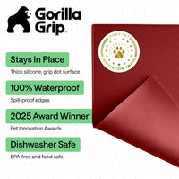 GORILLA GRIP Dog Food Mat, 100% Waterproof Silicone, 16x10 Beige – Essentials for Dogs - Red / 16"l X 10"w - image 2
