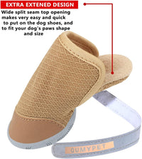 QUMY Dog Shoes for Small Dogs Hot Pavement Puppy Dog Boots & Paw - Khaki / size 1: 1.29"x0.98"(L*W) - image 3
