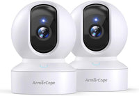 Pet Camera, 2K HD Dog Camera with Phone APP, 360° Pan/Tilt View Puppy Cam, One Click Call for Baby Monitor, MagivPix Night Vision,Motion Tracking Alarm with Cloud/Local SD -2 Pack