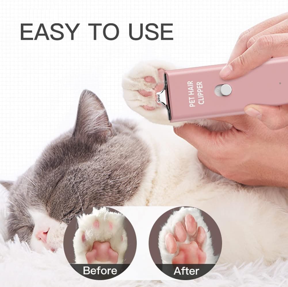 Dog Clippers,Quiet Washable USB Rechargeable Cordless Dog Grooming Kit,Electric Pets Hair Trimmers - Pink Feet Trimmer - image 3