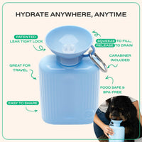 Springland 22oz Classic Portable Dog Water Bottle with Built-in Bowl - Sky Blue / 44oz Growler - image 3