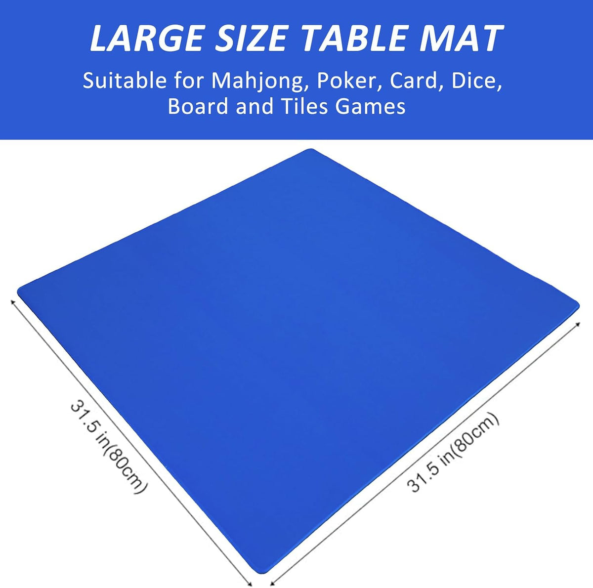 Gustaria green mahjong mat on a square table with tiles and 3 dice - view 11