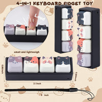 TYRIXKI 2 keyboard fidget toys, black and white heart shape clicker keychains - view 11