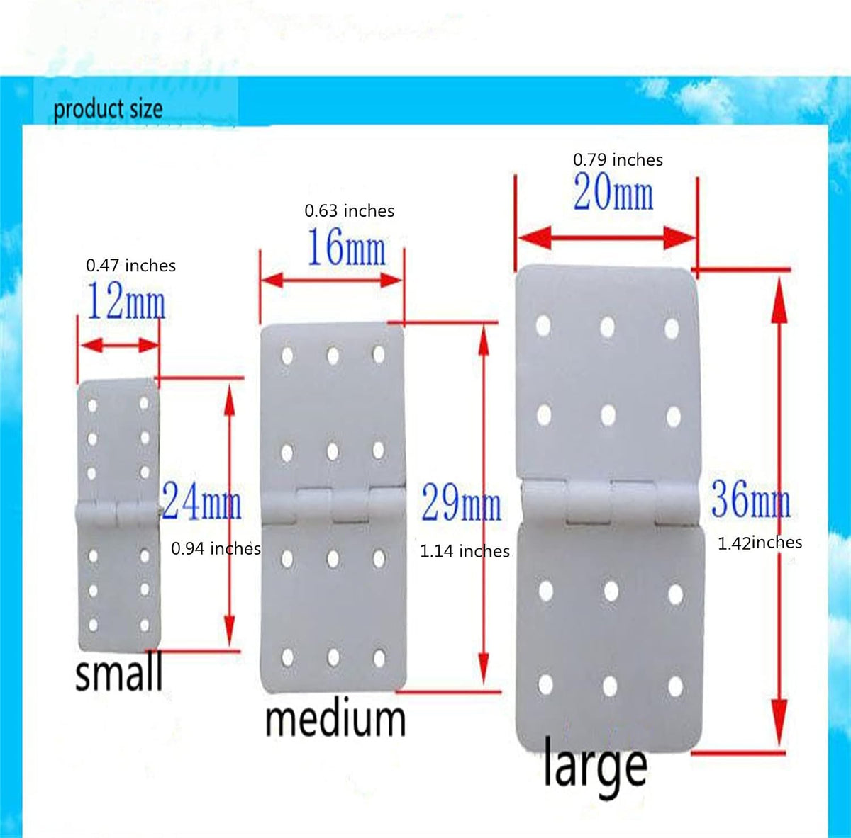 skrnrhrery nylon hinges for RC airplanes, 16-pack of small square loose-leaf hinges - view 10