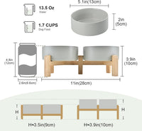 SPUNKYJUNKY Elevated Dog Bowls Ceramic - 5.1 in - 1.7 cups / Grey - image 2