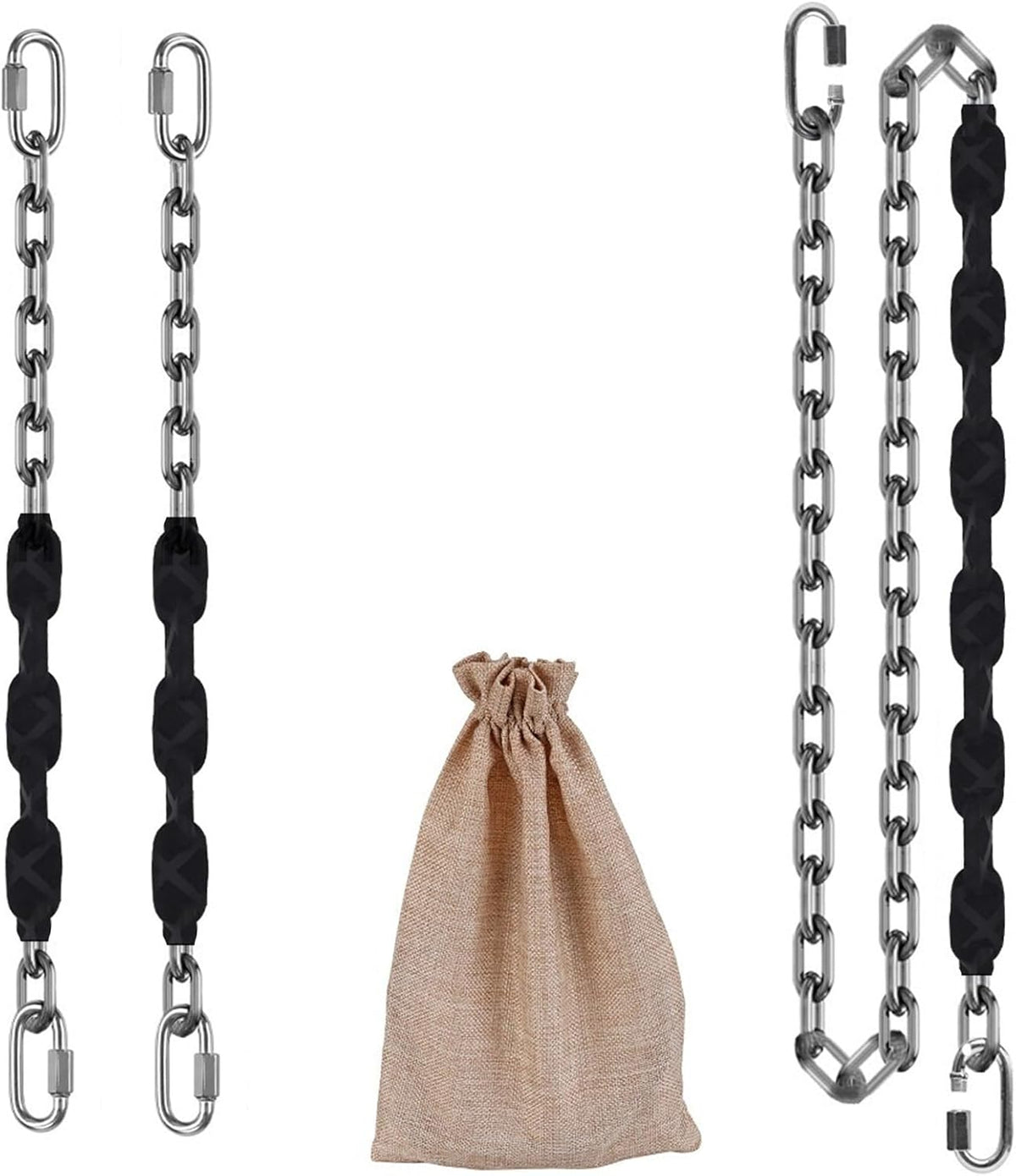 Dakzhou 84 inch stainless steel swing chains with grip sleeves and quick connection buckles - view 2