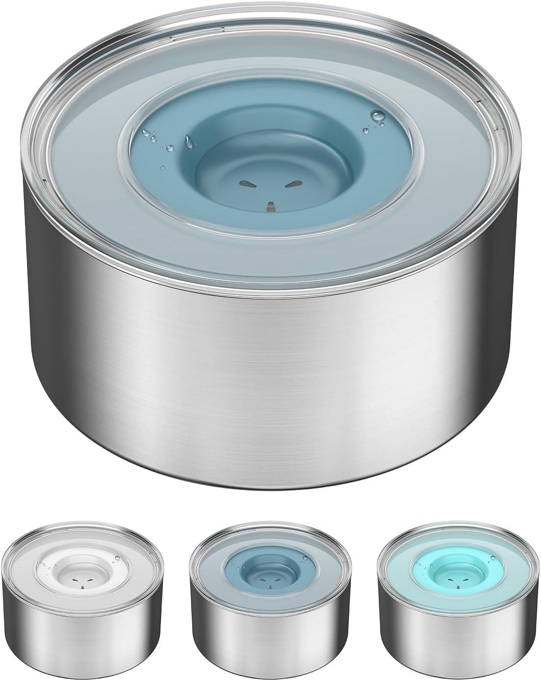 No Spill Dog Water Bowl-1Gallon, 304 Stainless Steel – Essentials for Dogs - Blue