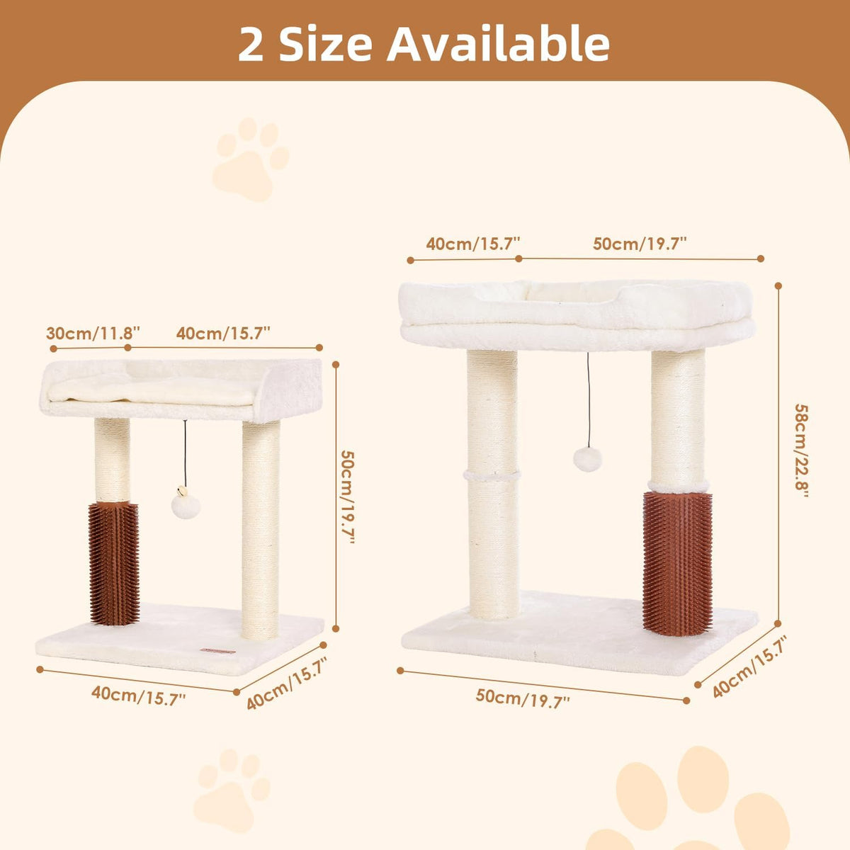 Cat Tree Tower for Large Cats Cat Scratching Post with Bed 20X16” – Essentials for Cats - Medium / Beige - image 2
