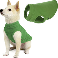 Gooby Stretch Fleece Vest Dog Sweater - Small Length (9") / Grass Green