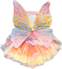 Dog Rainbow Butterfly Princess Dress Summer Thin - XL