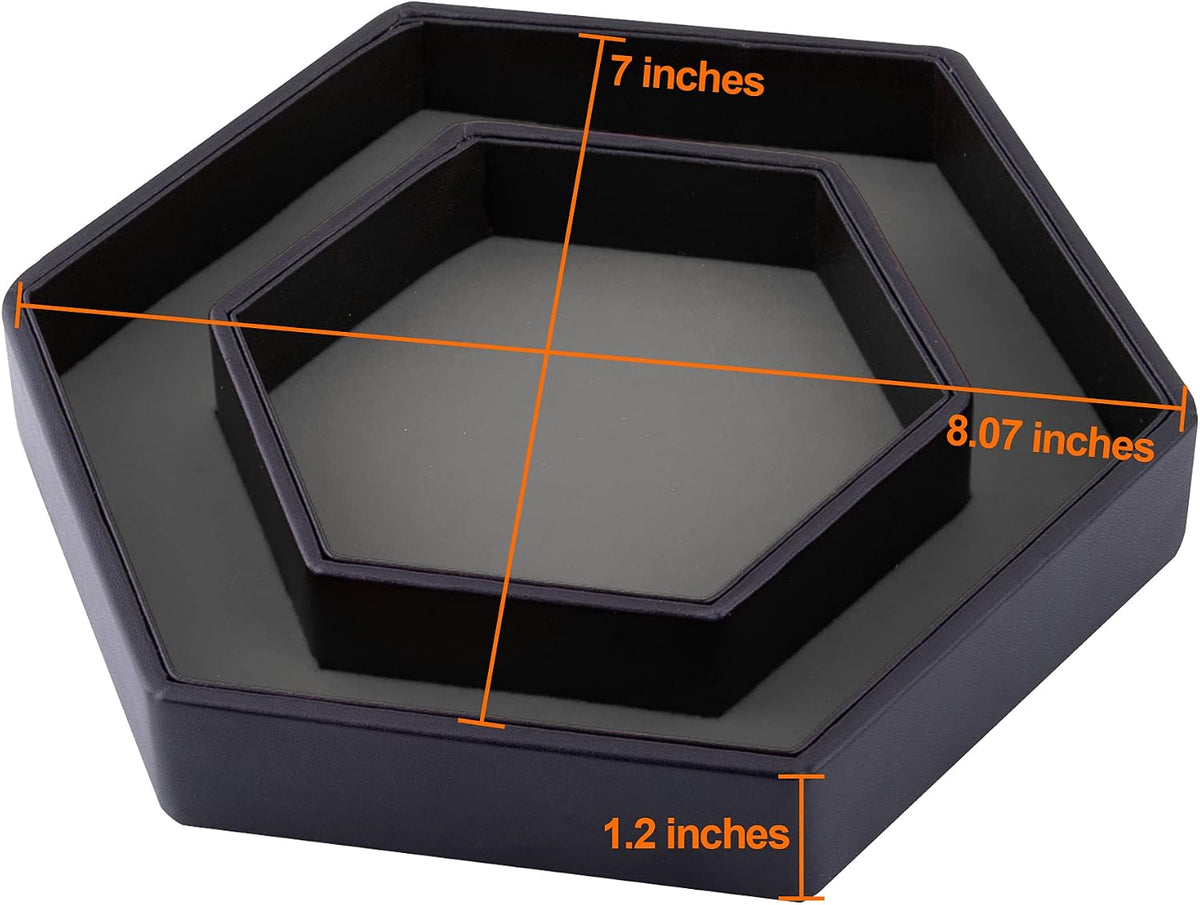 SIQUK Dice Tray with Lid Hexagon Dice Rolling Tray Dice Holder – Fun for Kids & Family - Gray - image 3