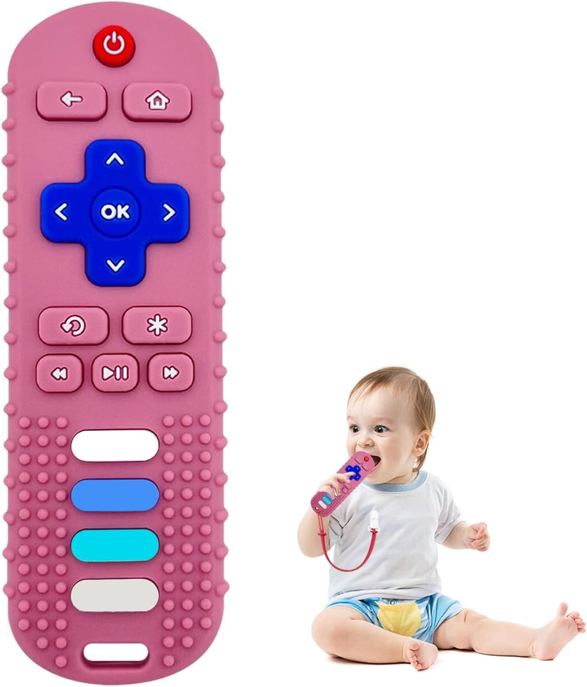 ROBBEAR Baby Teething Toys - New-Pink RC 2 / 1 pack