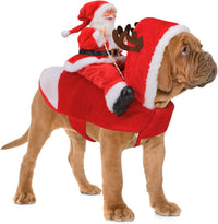 Santa Dog Costume, Dog Christmas Outfit, Riding Pet Costume - Santa / M(Neck:11.8-15" Chest:18.1-22.4")