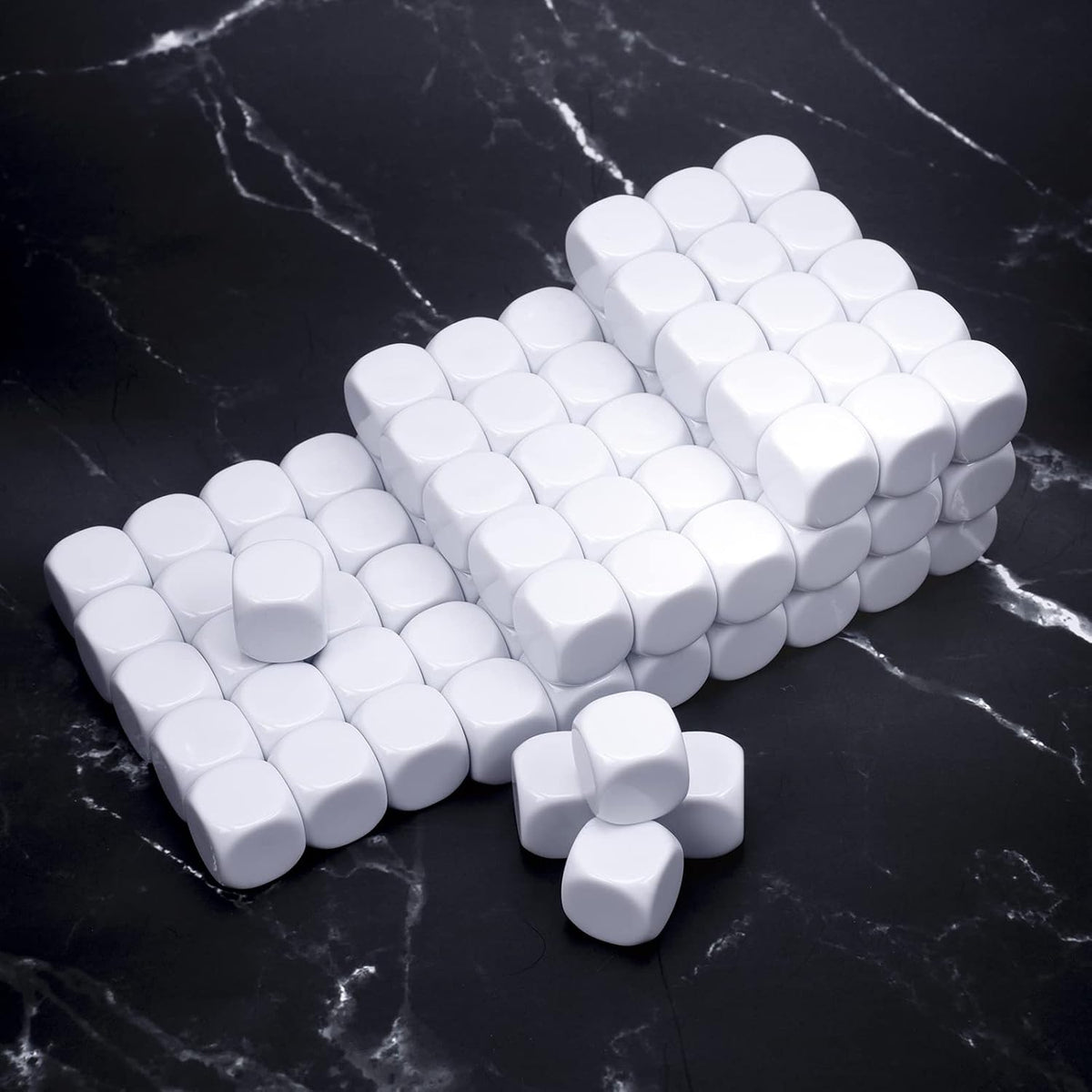 22MM Rounded Blank Six Sided Dice Lianshi Teaching Created Sesources - 100Pcs / White - image 2