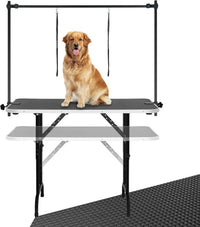 LEIBOU 45'' Height Adjustable and Foldable Pet Dog Grooming Table - 45'' / Black