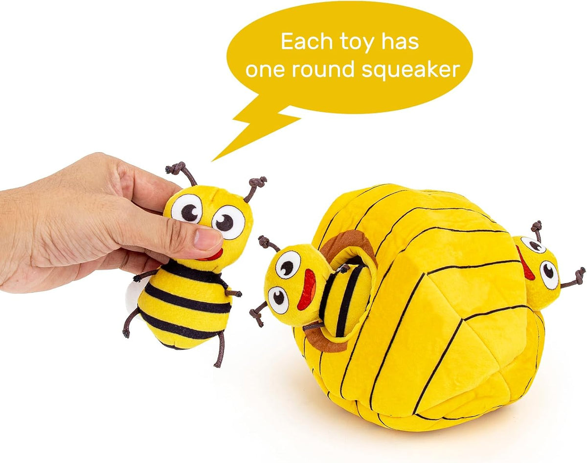 Hollypet Squeaky Hide and Seek Dog Toys for Small and Medium Dogs - Bees - image 3