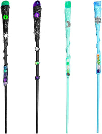 Rileryan handcrafted wooden wizard wand with purple amethyst crystal, about 13 inches long