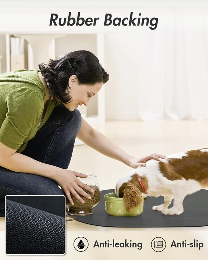 Absorbent Dog Food Mat-Dog Mat for Food and Water Bowl, Quick Dry Pet Food Mat, No Stains Dog Feeding mat, Dog Accessories Pet Supplies Mat-Dog Water Bowl Mat for Messy Drinkers
