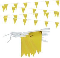 Pennant Banner Flags Pastel for Birthday Classroom Outdoor 4 Strings – Fun for Kids & Family - Gold (Metallic)